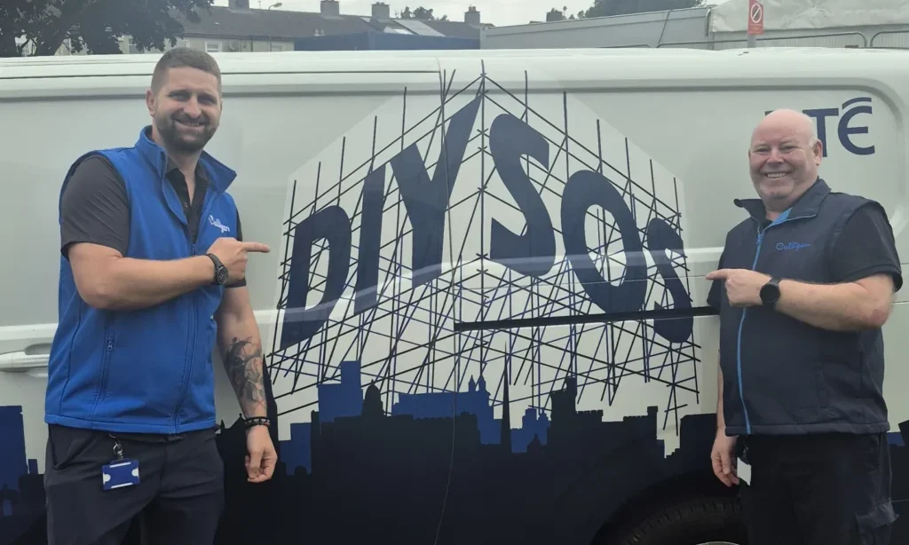 Culligan staff by DIY SOS Van